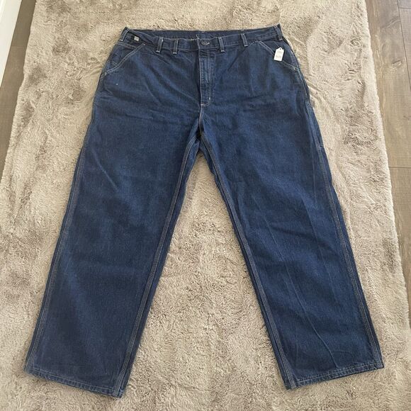 Carhartt Men FR Flame Resistant Relaxed Fit Jeans Denim 2112CAT2 Size 46x32 Work - Picture 2 of 16